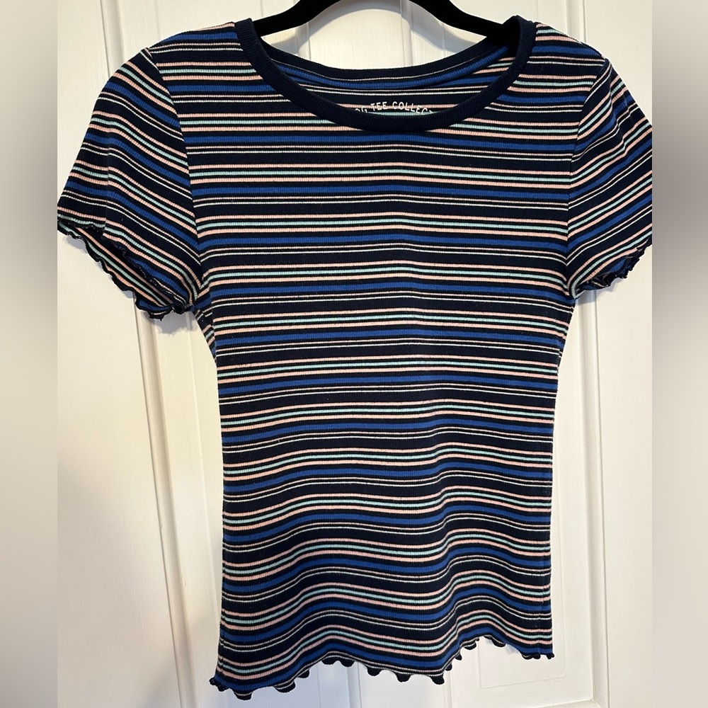 Aeropostale Shrunken Baby Tee Striped M